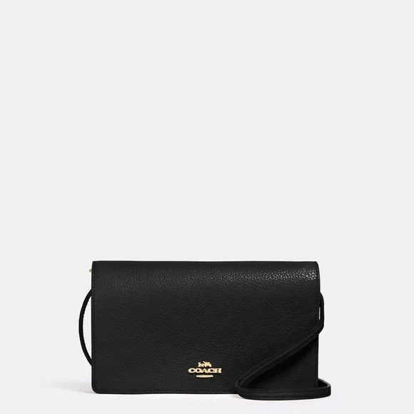 Coach Black Anna Foldover Clutch Crossbody - Picture 2 of 11